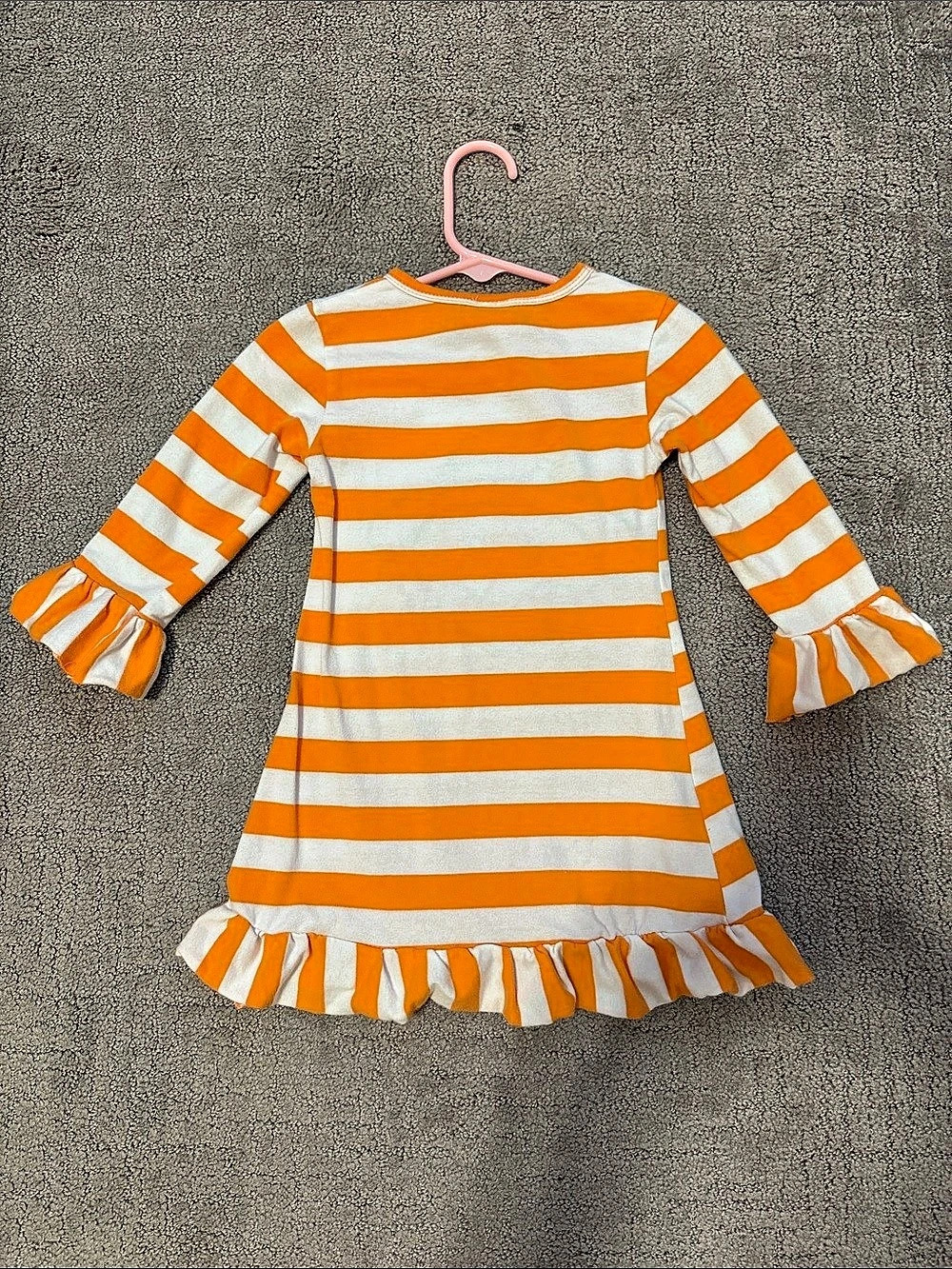 Striped Appliqué Dress Orange & White Size 1-2Y - Picture 2 of 4